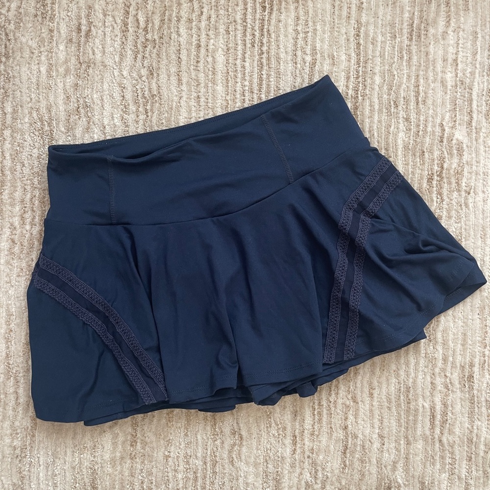 Free People Movement Pleats and Thank You Skirt in Midnight Navy